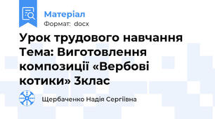 Урок трудового навчання Тема: Виготовлення композиції «Вербові котики» 3клас