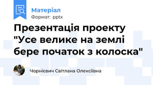 Презентація проекту "Усе велике на землі бере початок з колоска"