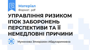 УПРАВЛІННЯ РИЗИКОМ ІПОК ЗАБОРОНЕНЬ ПЕРСПЕКТИВИ ТА ЇЇ НЕМЕДЛОВНІ ПРИЧИНИ