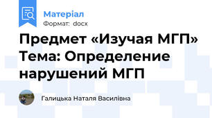 Предмет «Изучая МГП» Тема: Определение нарушений МГП