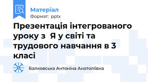 Презентація інтегрованого уроку з  Я у світі та трудового навчання в 3 класі