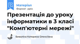 Презентація до уроку інформатики в 3 класі "Комп'ютерні мережі"