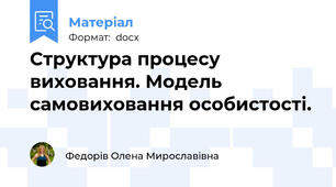 Структура процесу виховання. Модель самовиховання особистості.