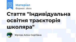 Стаття "Індивідуальна освітня траєкторія школяра"