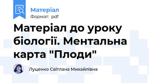 Матеріал до уроку біології. Ментальна карта "Плоди"