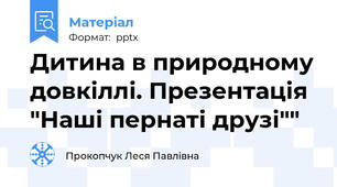 Дитина в природному довкіллі. Презентація "Наші пернаті друзі""