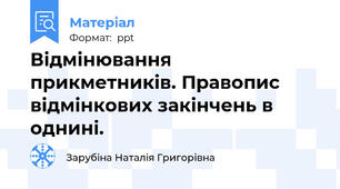 Відмінювання прикметників. Правопис відмінкових закінчень в однині.