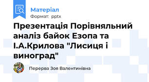 Презентація Порівняльний аналіз байок Езопа та І.А.Крилова "Лисиця і виноград"