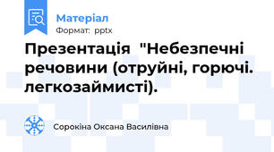 Презентація  "Небезпечні речовини (отруйні, горючі. легкозаймисті).