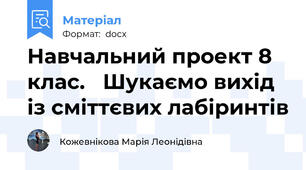 Навчальний проект 8 клас.   Шукаємо вихід із сміттєвих лабіринтів