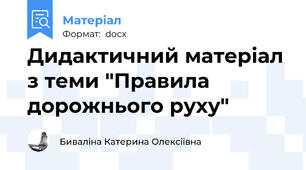 Дидактичний матеріал з теми "Правила дорожнього руху"