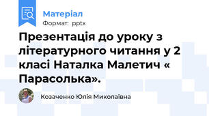 Презентація до уроку з літературного читання у 2 класі Наталка Малетич « Парасолька».