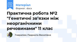 Практична робота №2 "Генетичні зв’язки між неорганічними речовинами" 11 клас