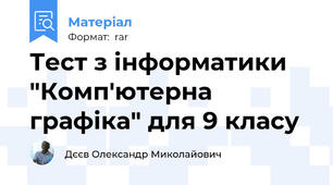 Тест з інформатики "Комп'ютерна графіка" для 9 класу