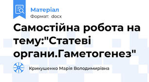 Самостійна робота на тему:"Статеві органи.Гаметогенез"