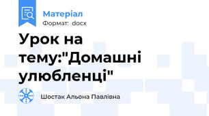 Урок на тему:"Домашні улюбленці"