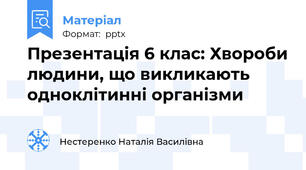 Презентація 6 клас: Хвороби людини, що викликають одноклітинні організми