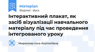 Інтерактивний плакат, як засіб візуалізації навчального матеріалу під час проведення інтегрованого уроку