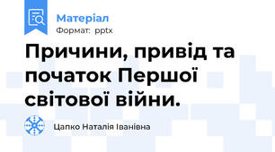 Причини, привід та початок Першої світової війни.