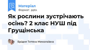 Як рослини зустрічають осінь? 2 клас НУШ під Грущінська