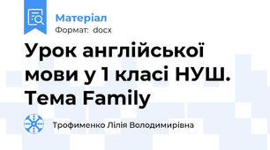 Урок англійської мови у 1 класі НУШ.  Тема Family