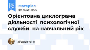 Орієнтовна циклограма діяльності  психологічної служби  на навчальний рік