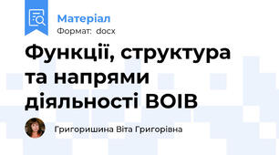 Функції, структура  та напрями діяльності ВОІВ