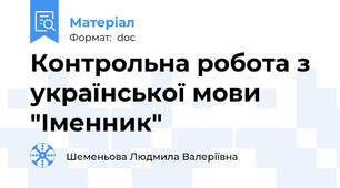 Контрольна робота з української мови "Іменник"