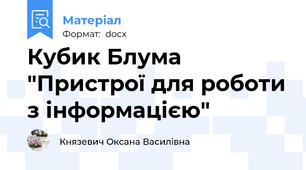 Кубик Блума "Пристрої для роботи з інформацією"