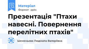 Презентація "Птахи навесні. Повернення перелітних птахів"