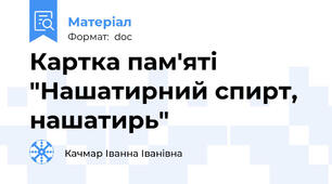 Картка пам'яті  "Нашатирний спирт, нашатирь"