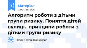 Алгоритм роботи з дітьми групи ризику. Поняття дітей вулиці.  принципи роботи з дітьми групи ризику