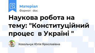 Наукова робота на тему: "Конституційний процес  в Україні "