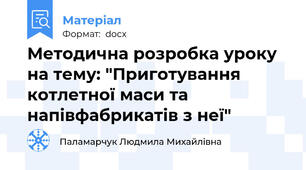 Методична розробка уроку на тему: "Приготування котлетної маси та напівфабрикатів з неї"