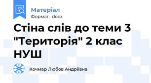 Стіна слів до теми 3 "Територія" 2 клас НУШ