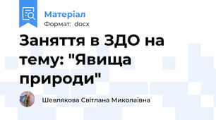 Заняття в ЗДО на тему: "Явища природи"