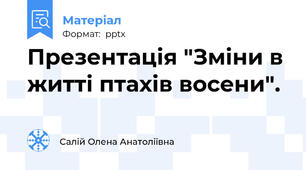 Презентація "Зміни в житті птахів восени".