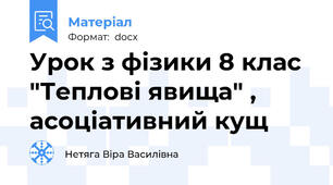Урок з фізики 8 клас "Теплові явища" , асоціативний кущ