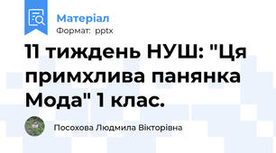 11 тиждень НУШ: "Ця примхлива панянка  Мода" 1 клас.