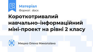 Короткотривалий навчально–інформаційний міні-проект на рівні 2 класу