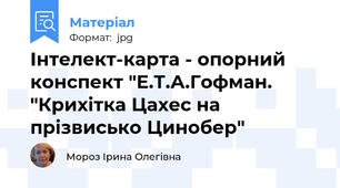 Інтелект-карта - опорний конспект "Е.Т.А.Гофман. "Крихітка Цахес на прізвисько Цинобер"