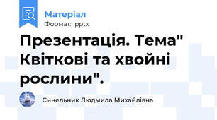 Презентація. Тема" Квіткові та хвойні рослини".