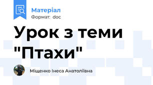 Урок з теми "Птахи"