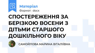 СПОСТЕРЕЖЕННЯ ЗА БЕРІЗКОЮ ВОСЕНИ З ДІТЬМИ СТАРШОГО ДОШКІЛЬНОГО ВІКУ