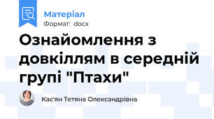 Ознайомлення з довкіллям в середній групі "Птахи"