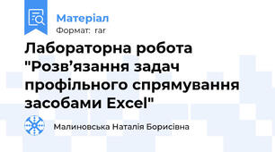 Лабораторна робота "Розв’язання задач профільного спрямування засобами Excel"