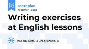 Writing exercises at English lessons