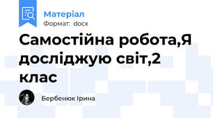 Самостійна робота,Я досліджую світ,2 клас