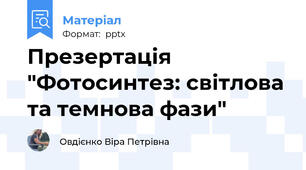Презертація "Фотосинтез: світлова та темнова фази"