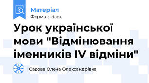 Урок української мови "Відмінювання іменників IV відміни"